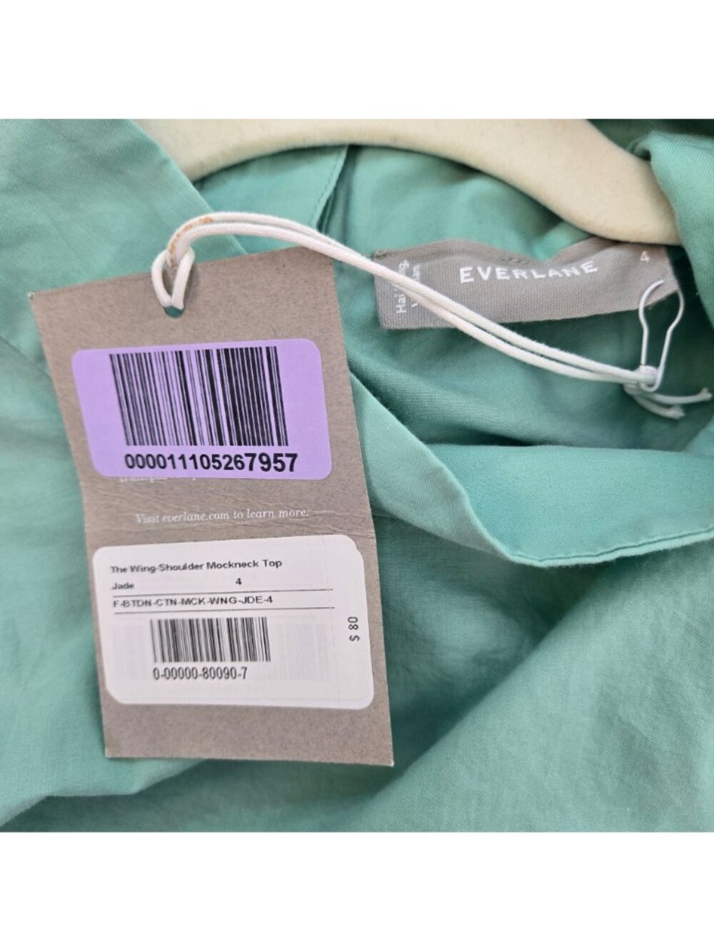 NWT Everlane Wing-Shoulder Mock Neck Top Size 4 - Picture 3 of 5